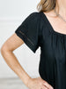 Blank Space Linen Square Neck Top with Short Sleeves