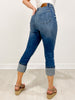 Judy Blue FRANKIE High Waist Tummy Control Cuff Capri Jeans