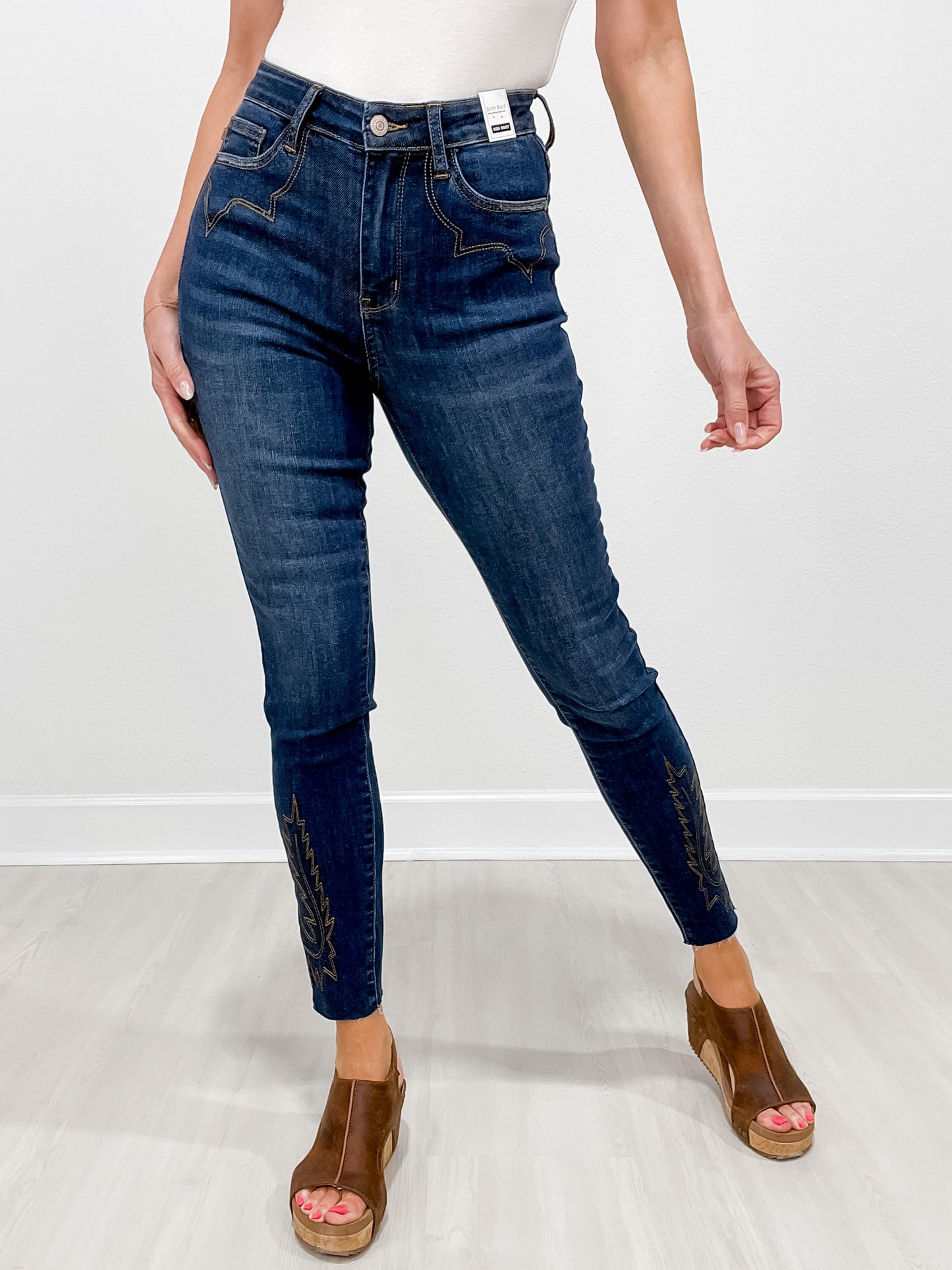 Judy Blue RYDER High Waist Western Embroidery Skinny Jeans