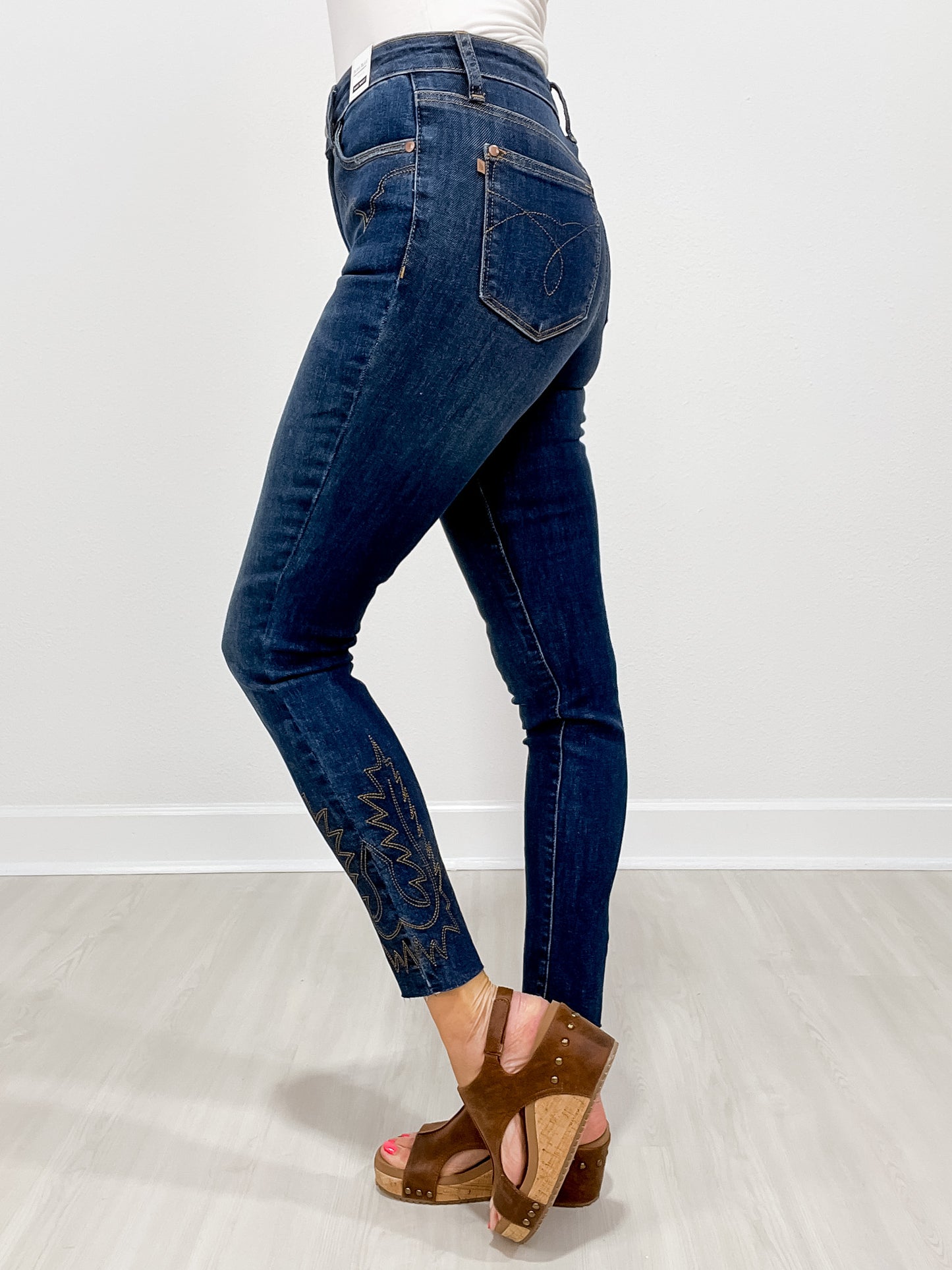 Judy Blue RYDER High Waist Western Embroidery Skinny Jeans