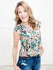 Time After Time Floral Double Ruffle Top