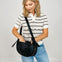 Collared Cropped Openwork Pattern Knit Top