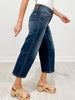 Judy Blue LAST KISS Mid-Rise Tummy Control Crop Wide Leg Denim Jeans