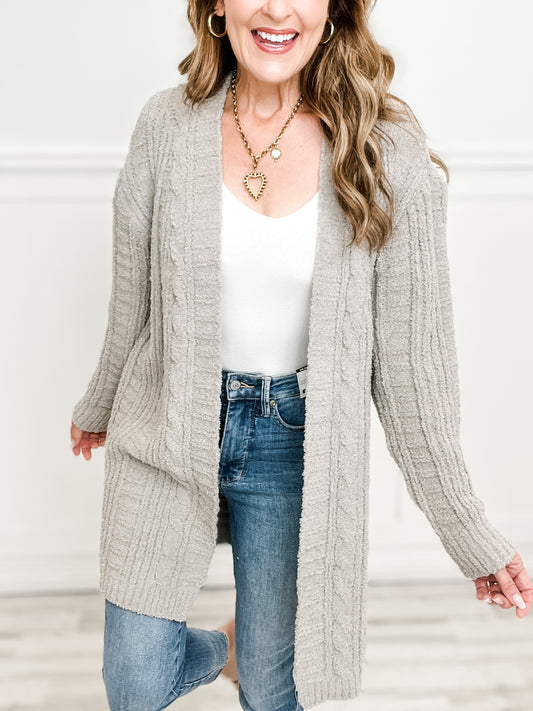 Solid Color Twist Knit Luxury Soft Cardigan