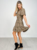 Short Sleeve V-Neck Leopard Dress