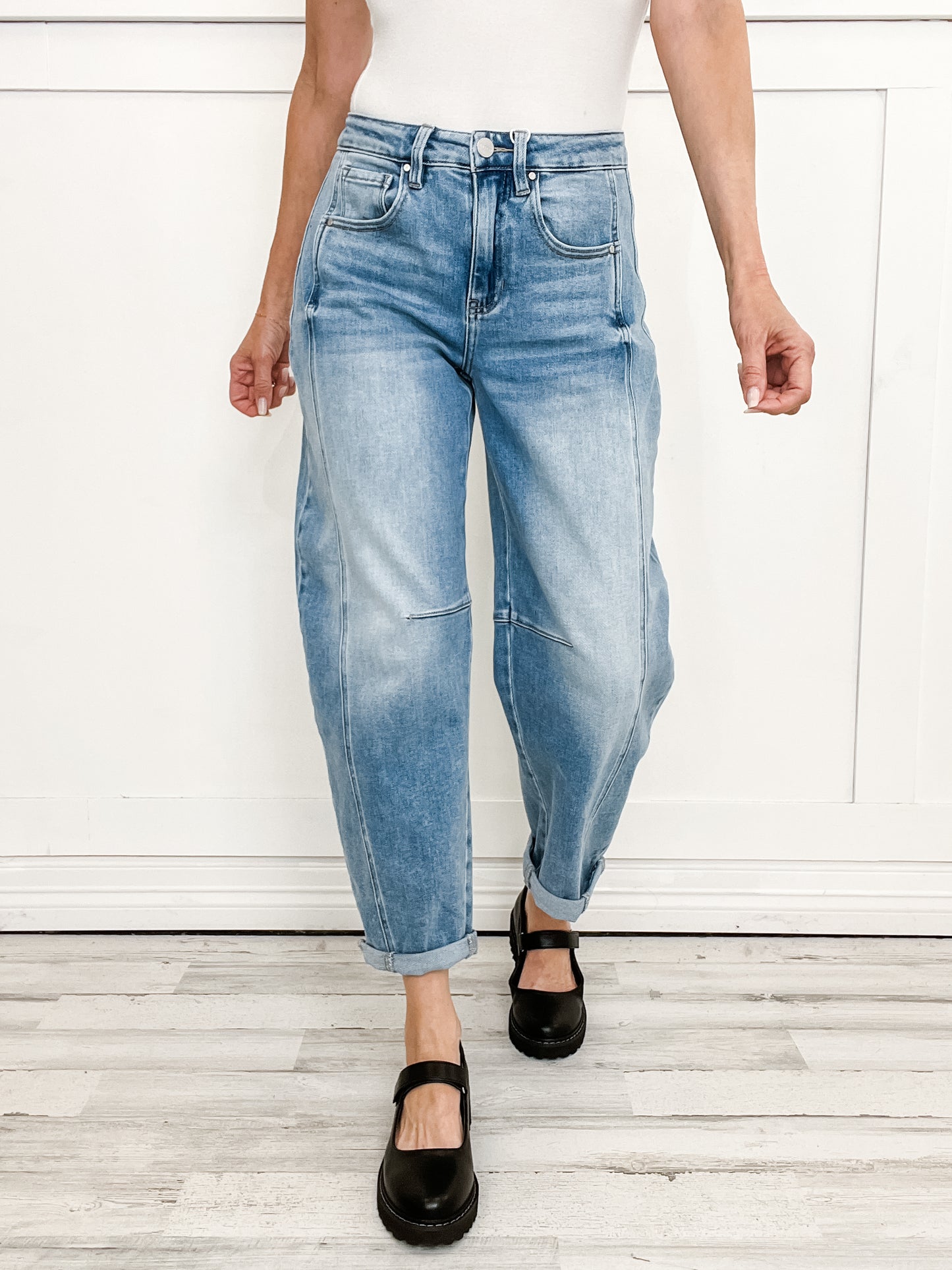 Risen High Rise Boyfriend Barrel Jeans