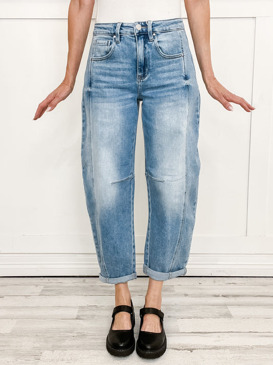 Risen High Rise Boyfriend Barrel Jeans