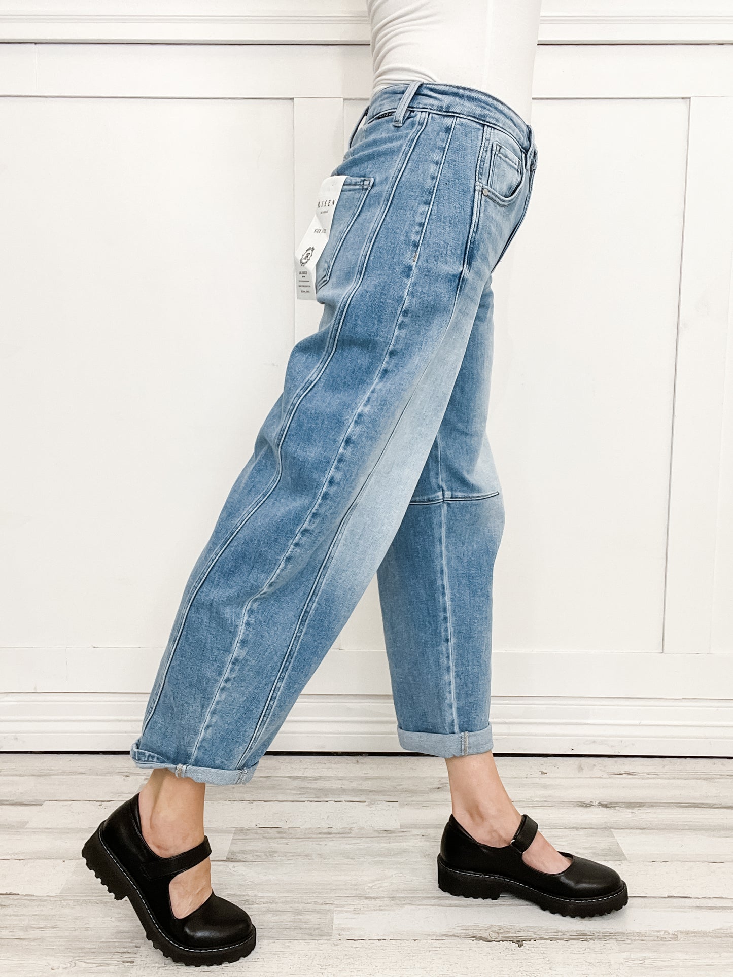 Risen High Rise Boyfriend Barrel Jeans