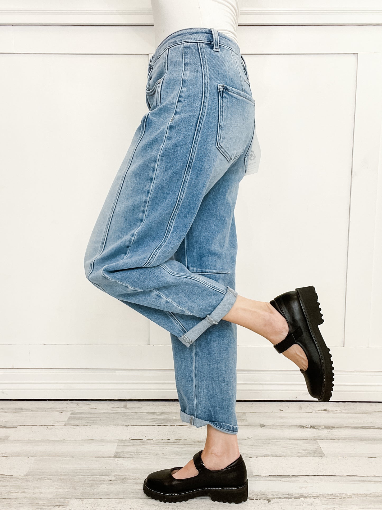 Risen High Rise Boyfriend Barrel Jeans