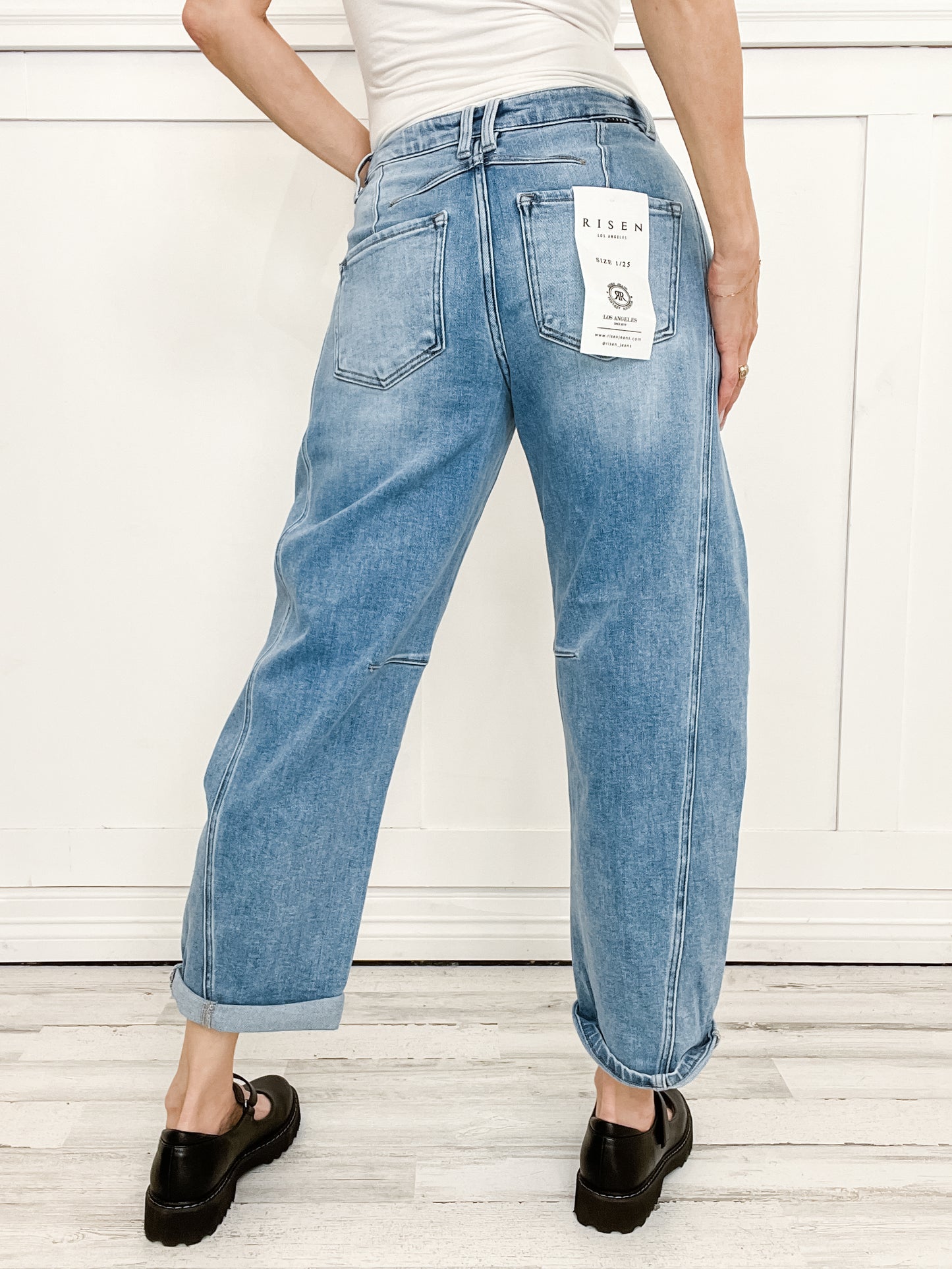 Risen High Rise Boyfriend Barrel Jeans