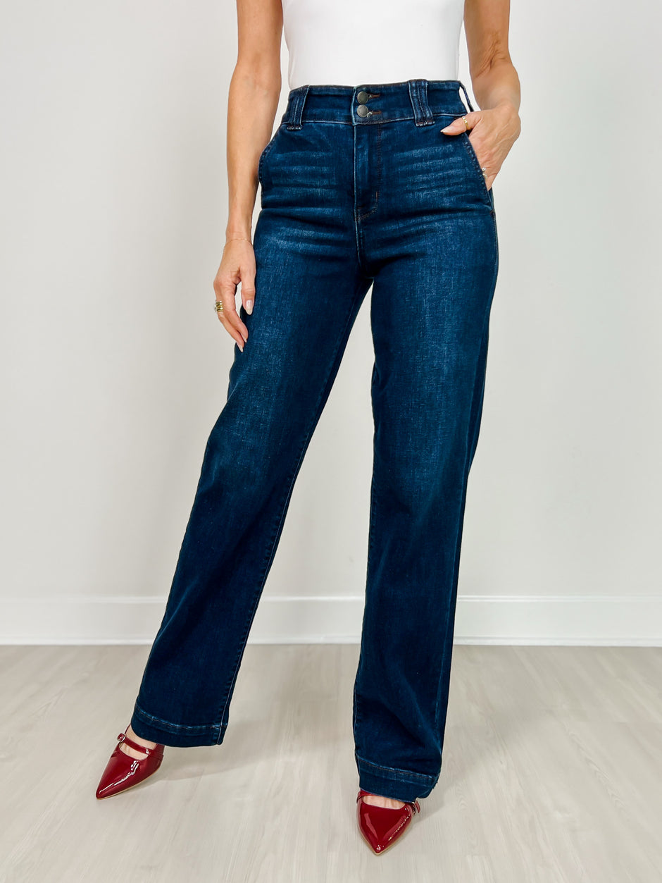 Judy Blue HIGH SOCIETY High-Waist Trouser Leg Jeans in 3 Inseams