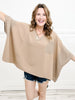 So Cool Textured Knit Oversized V-Neck Easy Top