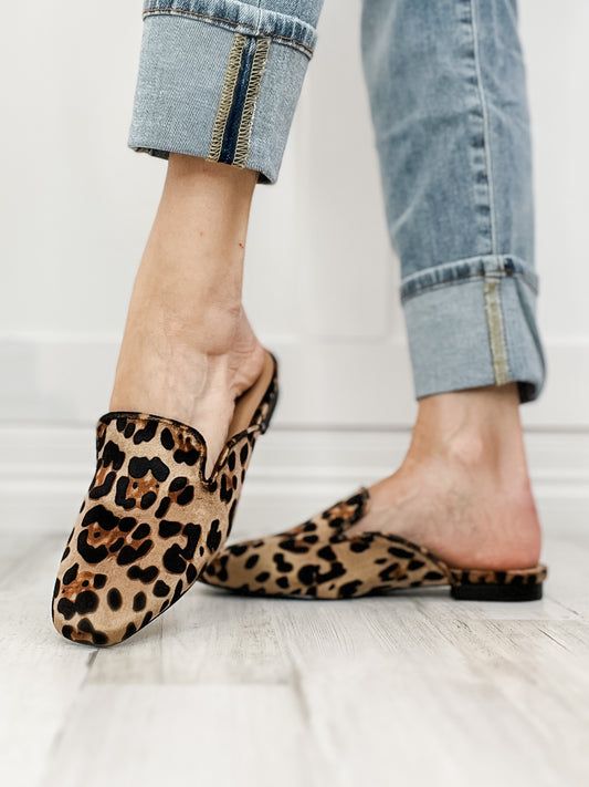 Corkys Spotlight Slip On Mule Shoes in Leopard Velvet