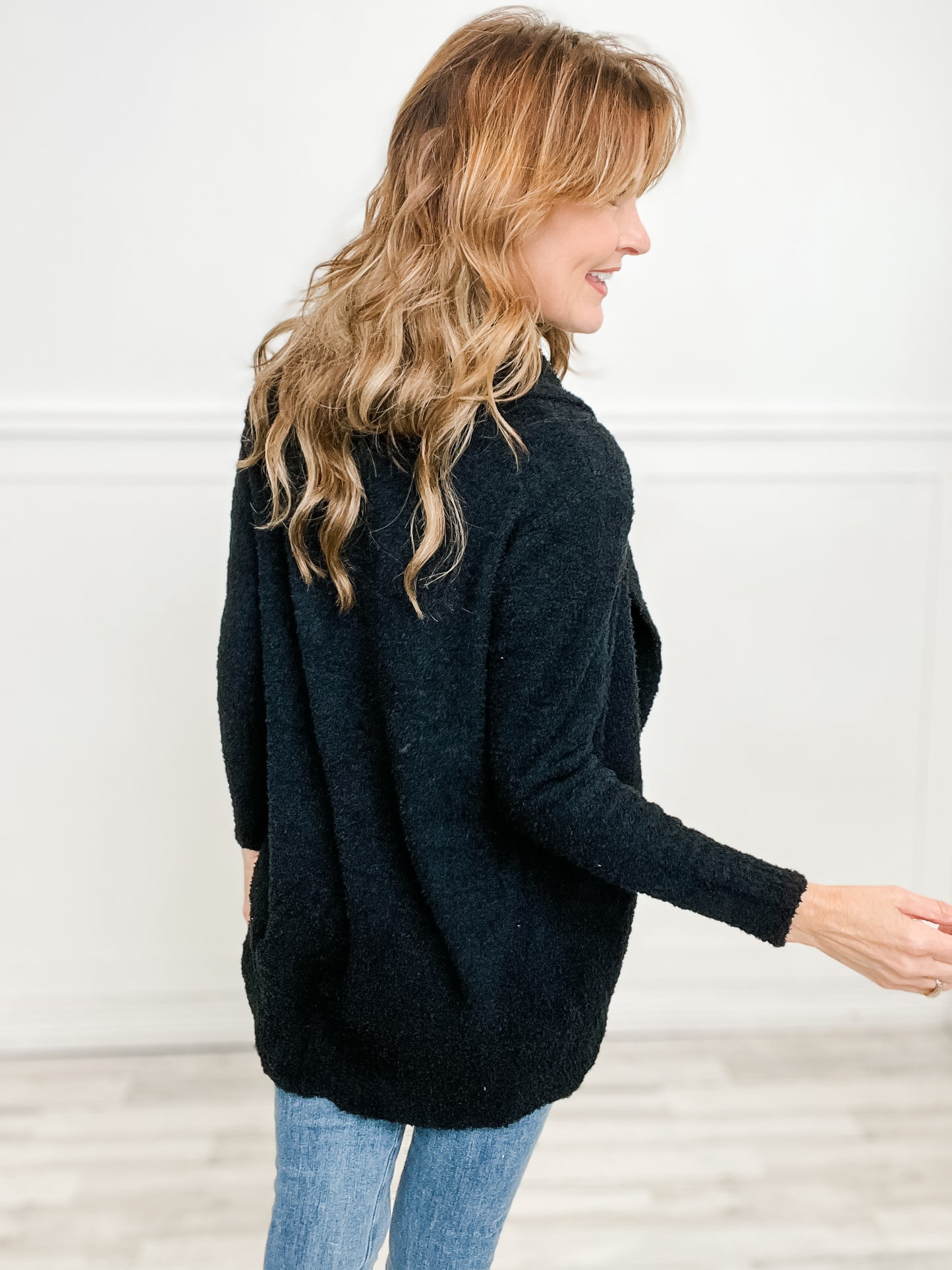 Solid Luxury Soft Cardigan with Rounded Ribbed Edges