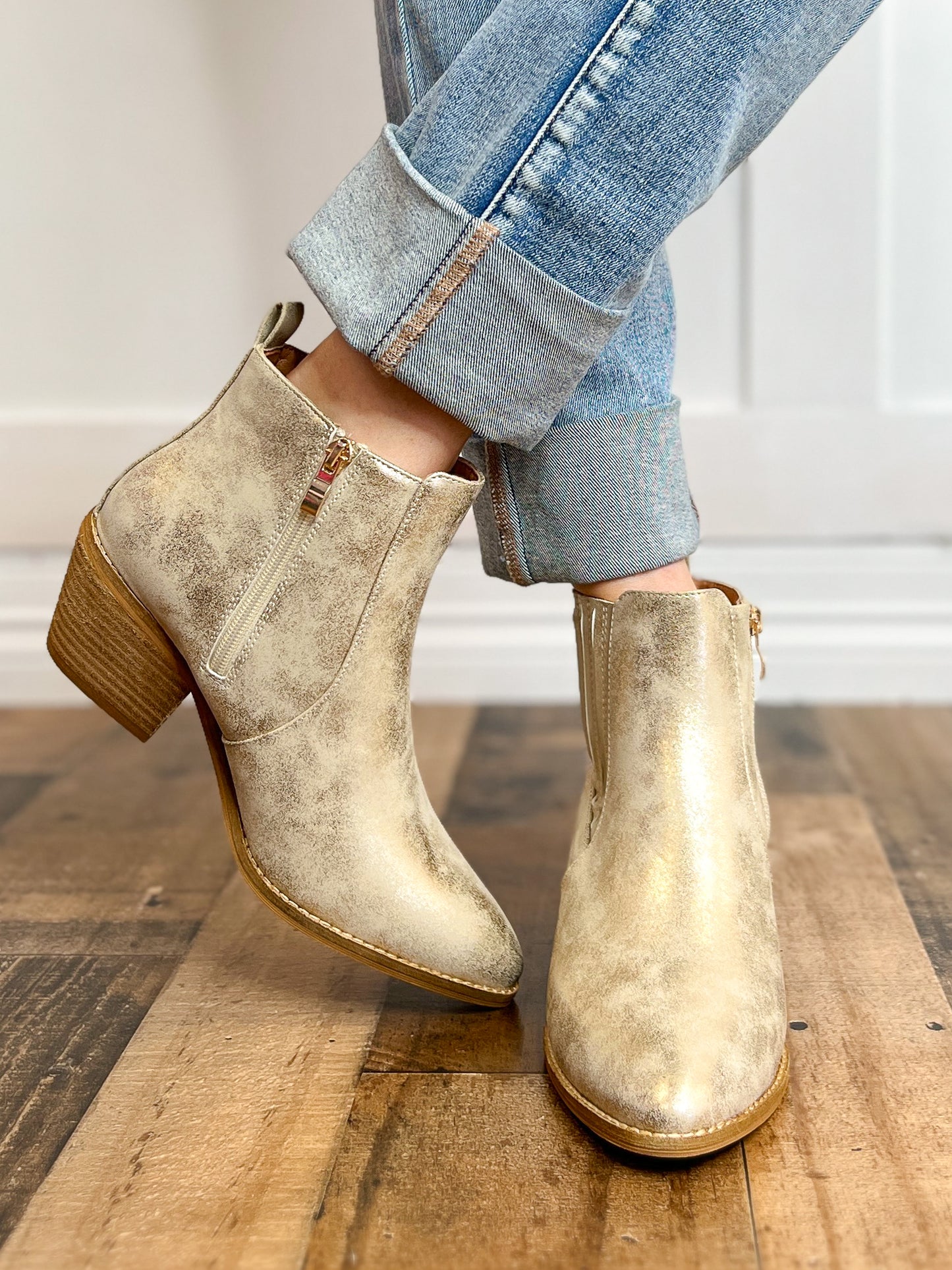 Corkys Potion Booties in Gold Metallic