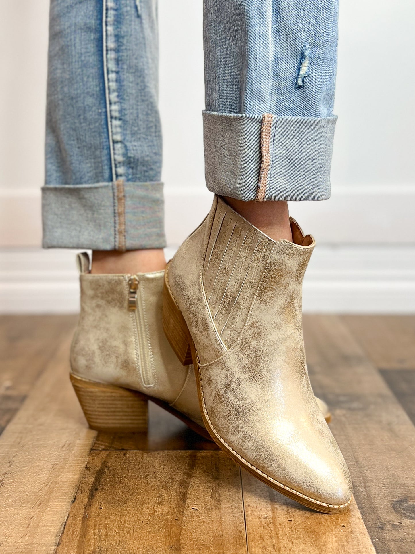 Corkys Potion Booties in Gold Metallic