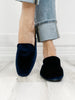 Corkys Spotlight Slip On Mule Shoes in Navy Velvet