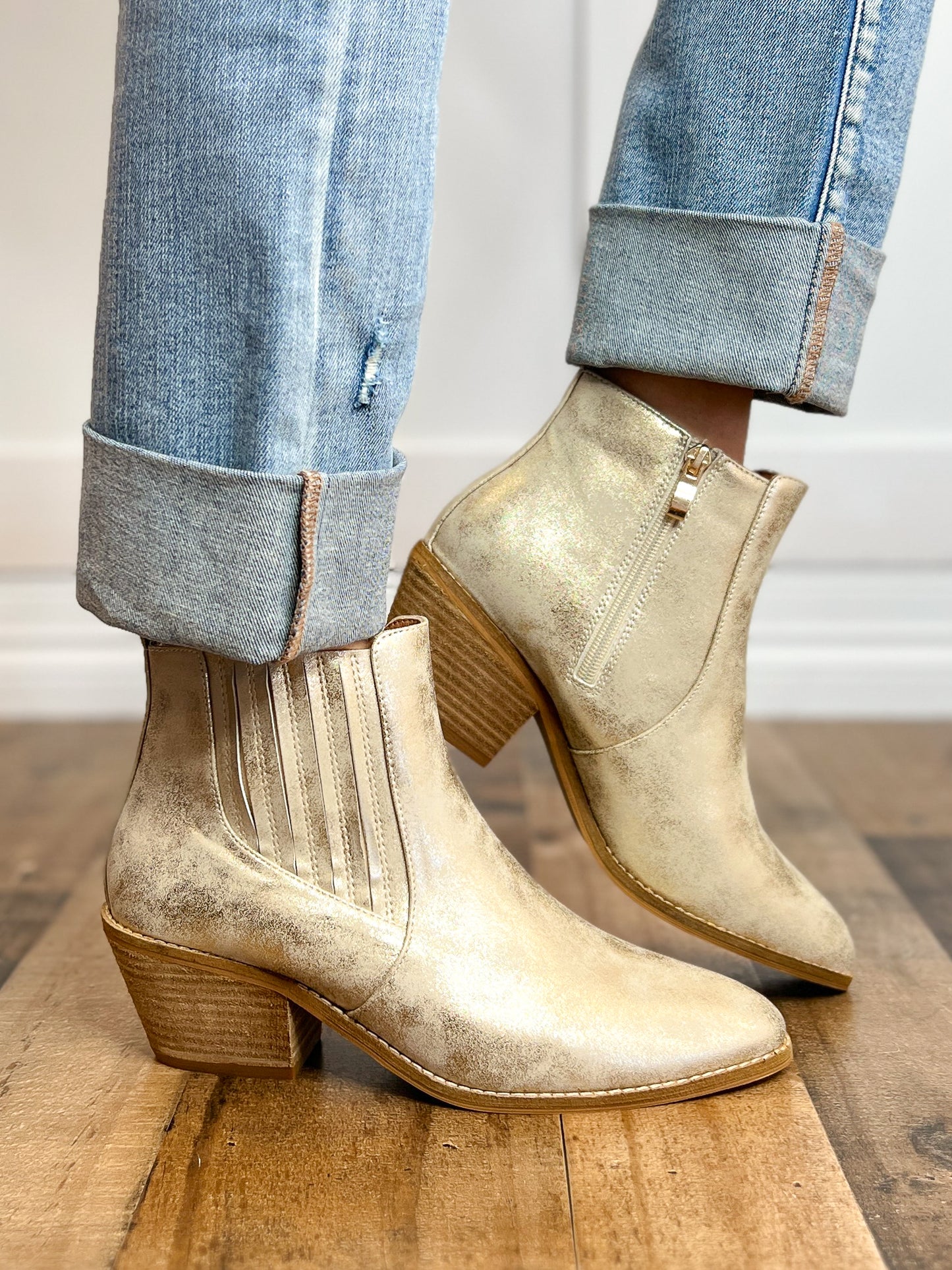 Corkys Potion Booties in Gold Metallic