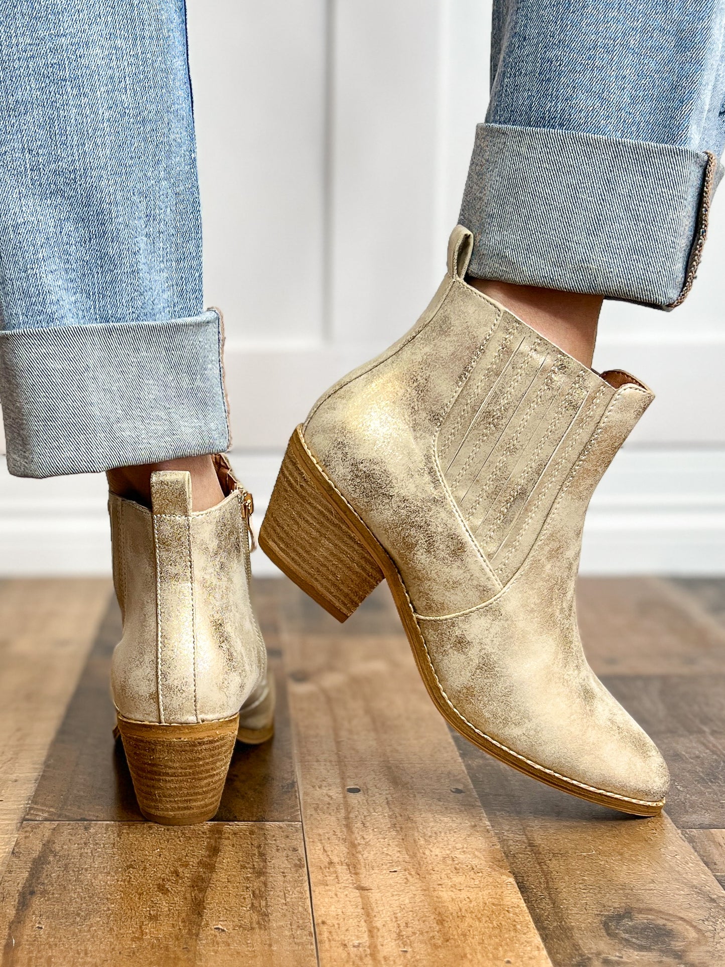 Corkys Potion Booties in Gold Metallic