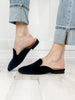 Corkys Spotlight Slip On Mule Shoes in Navy Velvet