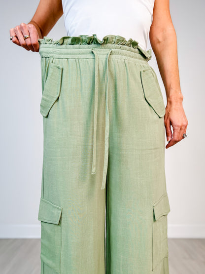 Elastic Waist Relaxed Fit Cargo Pants