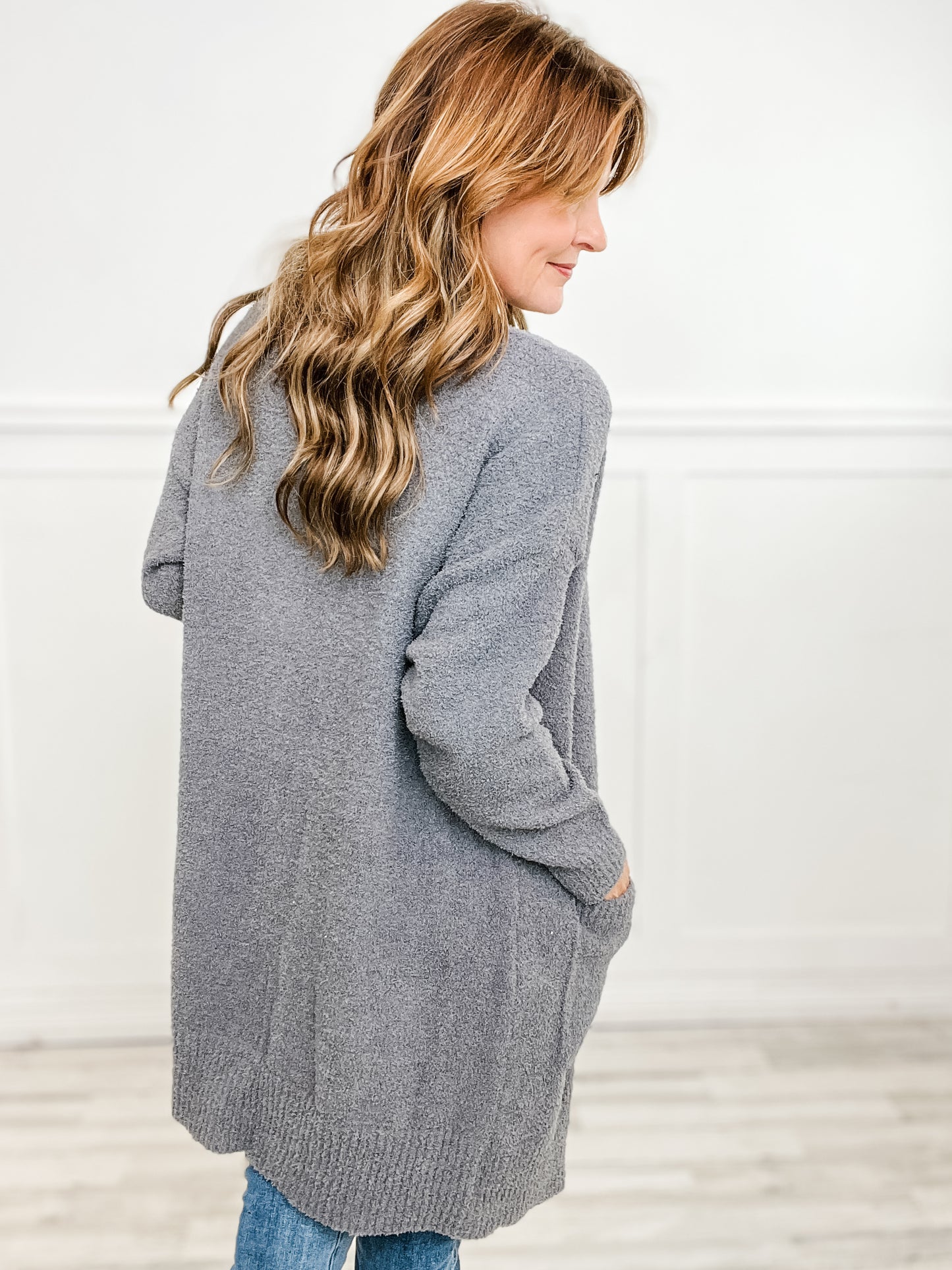 Solid Luxury Soft Cardigan with Pockets and Ribbed Edges