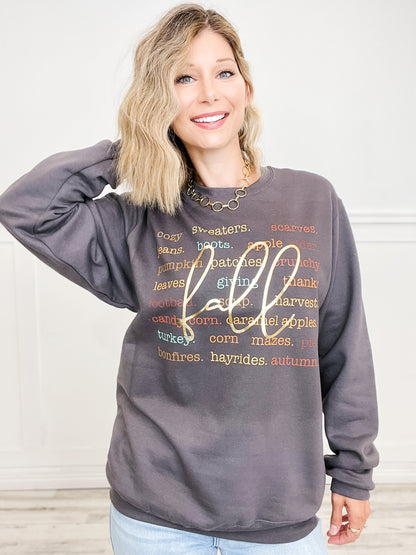 Favorite Fall Things Gold Foil Graphic Top