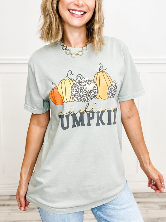 Hello Pumpkin Gold Foil Graphic Tee