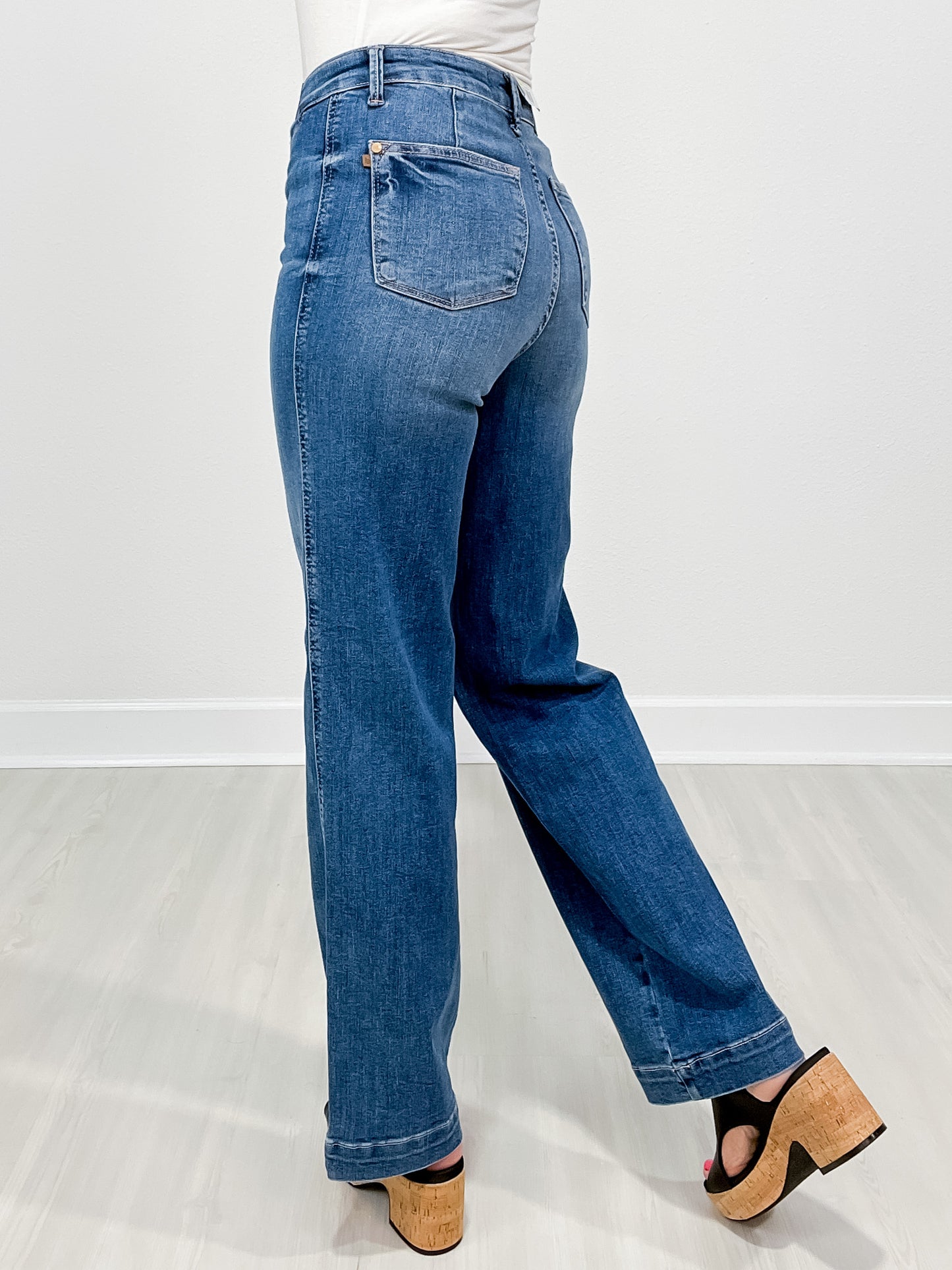 Judy Blue SLAYER High Waist Contrast Thread Straight Leg Trouser Jeans