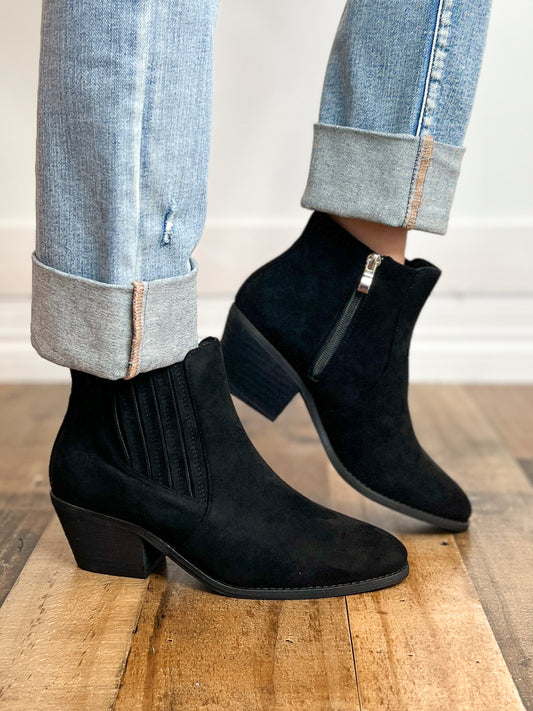 Corkys Potion Booties in Black Suede