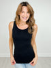 Reversible V or U Neckline Seamless LONG Tank Compression in Black