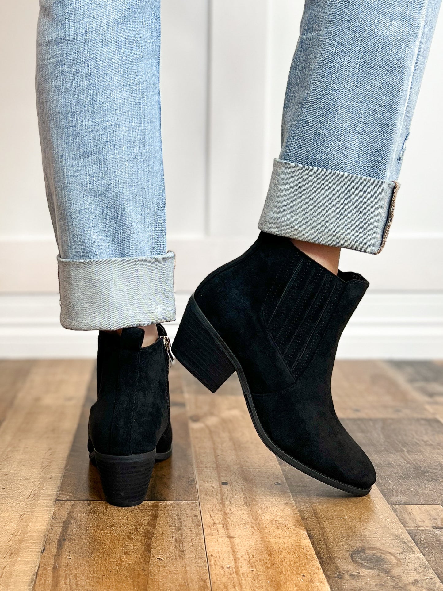 Corkys Potion Booties in Black Suede