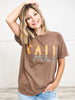 Hello Fall Gold Foil Graphic Top