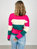 Color Block V-Neck Knit Sweater Top
