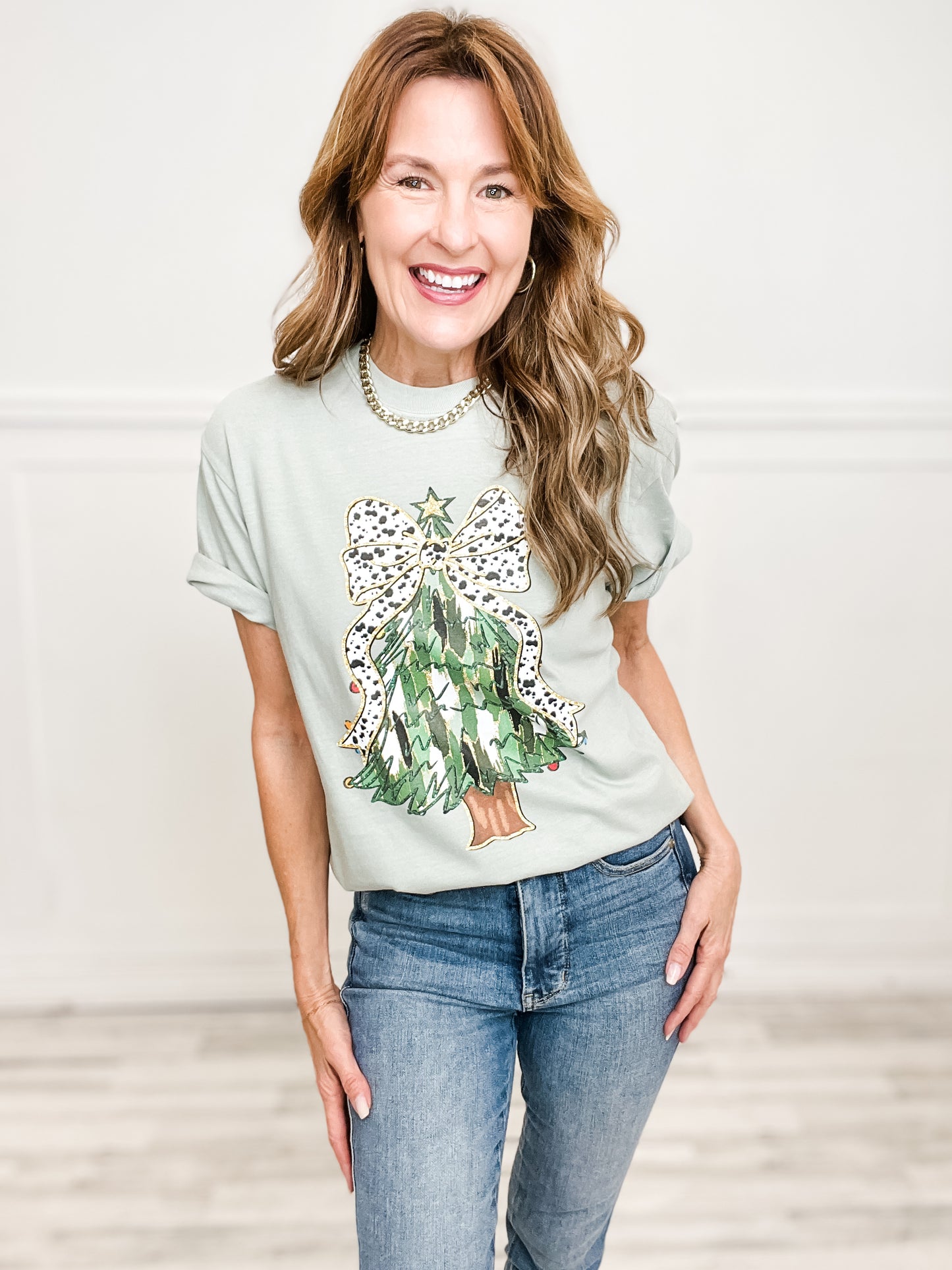 Brushstroke Christmas Tree Graphic Tee