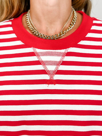 Long Sleeve Striped Knit Top