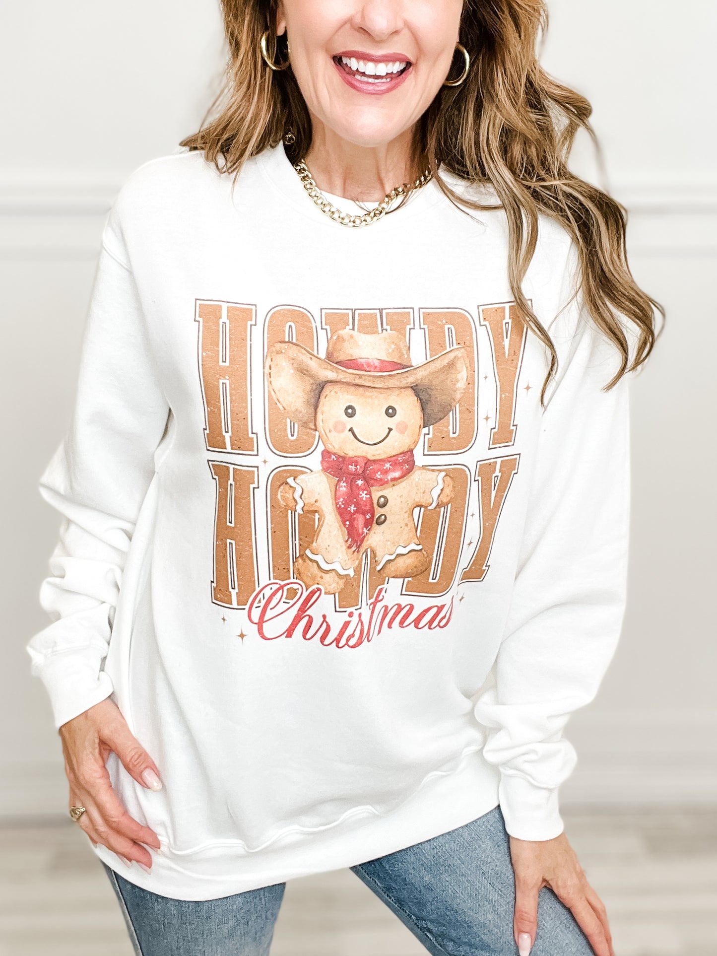 Howdy Christmas Gingerbread Man Graphic Top