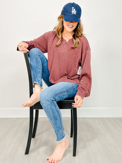 Cotton Poly Long Sleeve Top