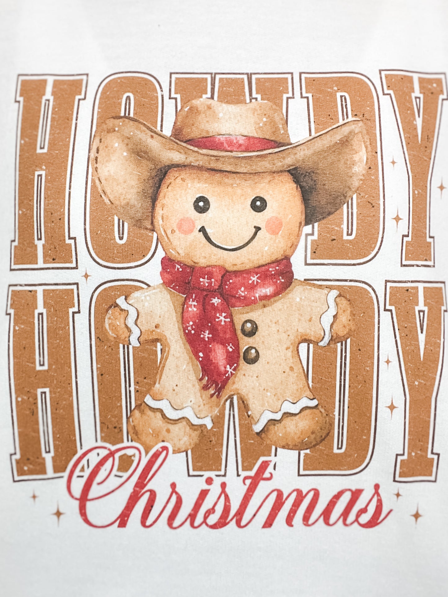 Howdy Christmas Gingerbread Man Graphic Top