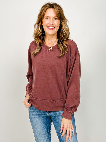 Cotton Poly Long Sleeve Top