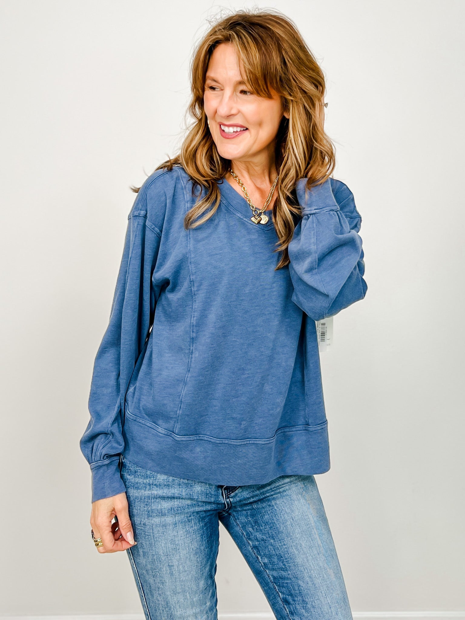 Cotton Poly Long Sleeve Top