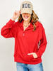 Long Sleeve Poly Span Quarter Zip Funnel Neck Top