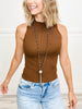 SLEEVELESS MOCK NECK SWEATER KNIT TOP