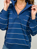 Modal Scuba Stripe Quarter Zip Top