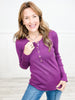 Time To Go Knit Long Sleeve Henley Top