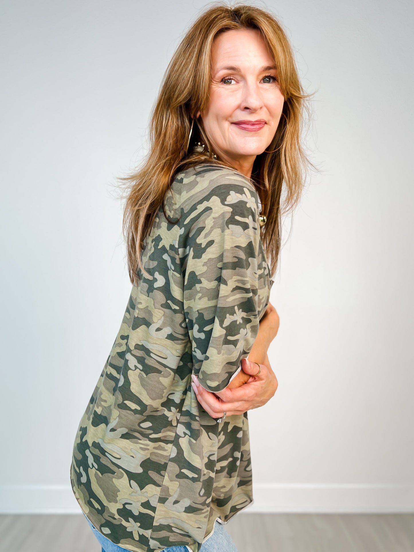 Jersey Fabric Short Sleeve Tee with Front Pocket