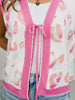 Sleeveless Leopard Sweater Vest With Front Tie And Scallop Detail