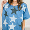 Heart Pattern Star Patch Short Sleeve French Terry Top