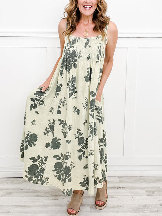 With Ease Washed Print Maxi Dress