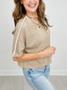 Contrast Stitch Detail Drop Shoulder Top